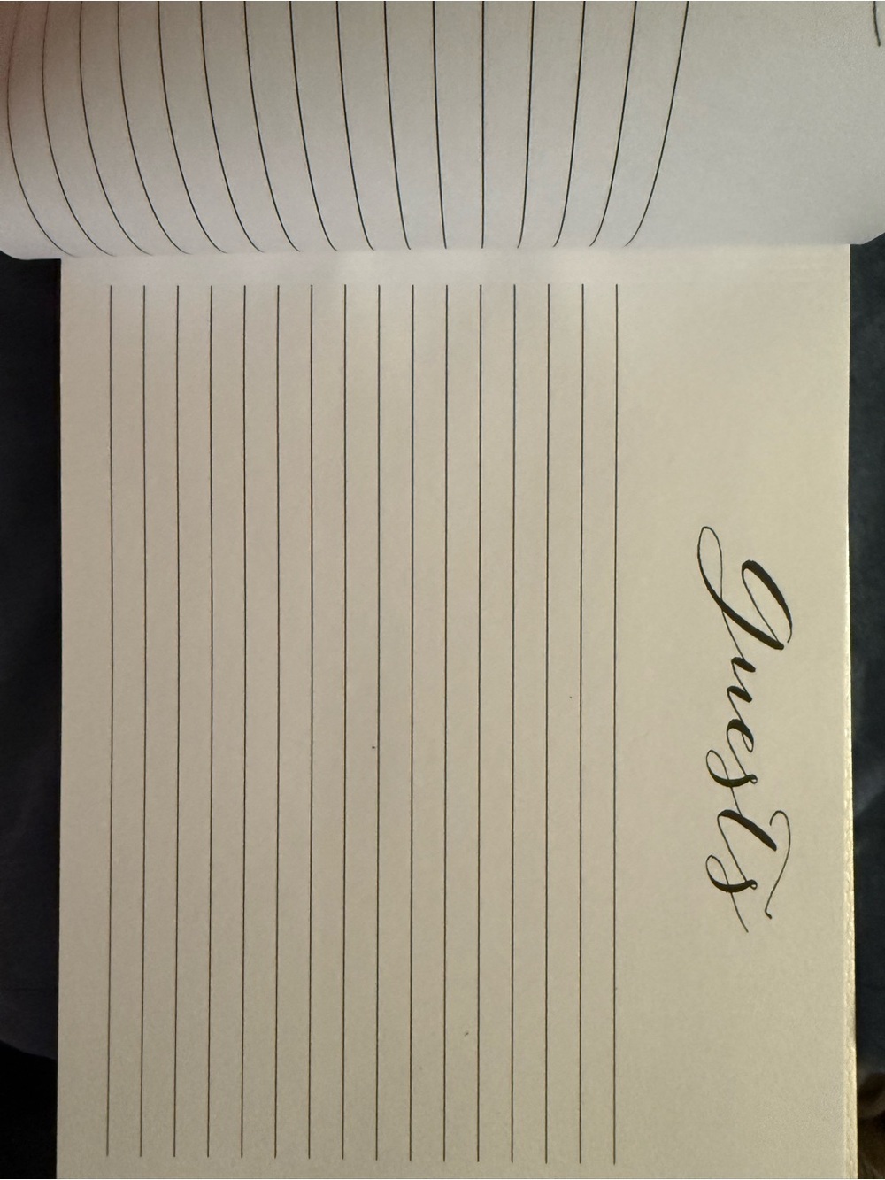Things Remembered Cream and Black "Guests" Lined Guest Book